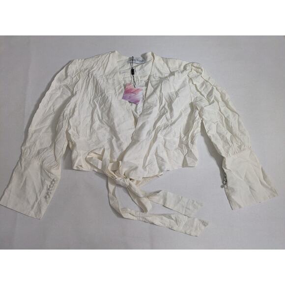 Chic Wish Tops - Chicwish Top Women's Small White Ivory Crop Top Tie Strap Blazer Wrapped NWT‎